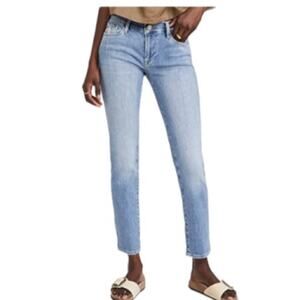 Frame - Le Garcon Mid-Rise Boyfriend Jean in Light Blue Overturn-size 25